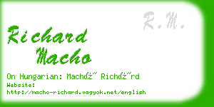 richard macho business card